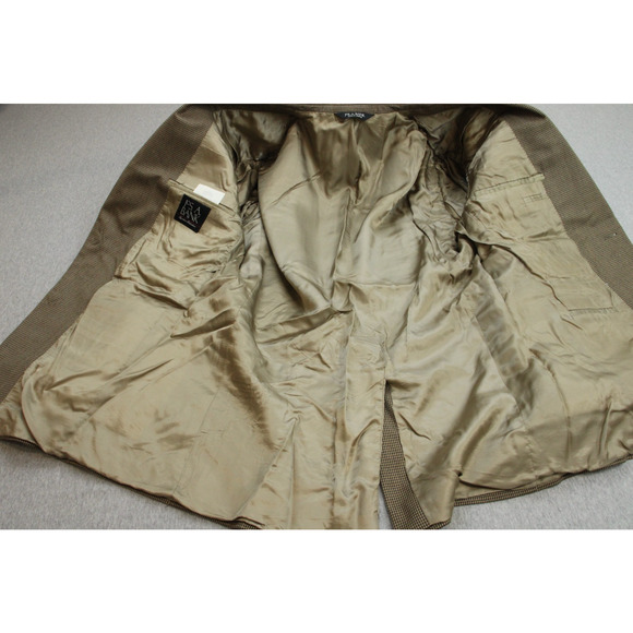 Jos A Bank Blazer Mens 41R Brown Check 100% Wool Signature Collection - Picture 4 of 10